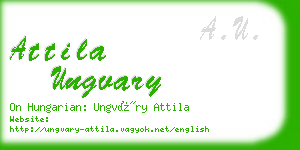 attila ungvary business card
